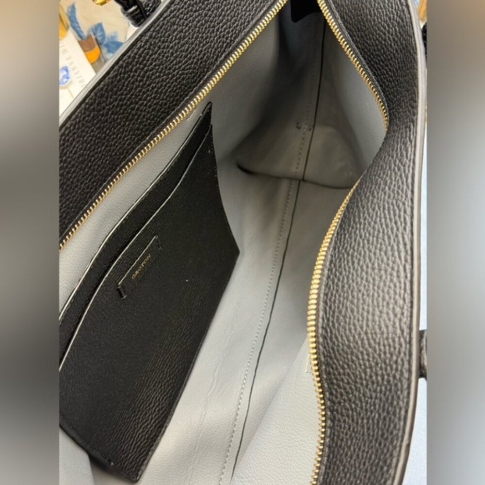 🆕 OROTON 🧿 NWOT Margot Medium Zip Tote Bag, Black Leather - Picture 12 of 16